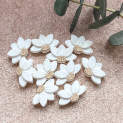 Silicone Motif Bead - Daisy, 30x18mm