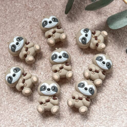 Silicone Motif Bead - Sloth, 28x18mm